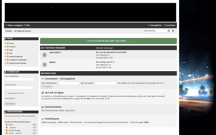 Screenshot of lestontonsfraggers.com
