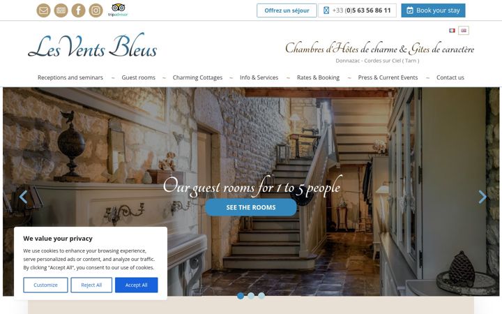 Screenshot of lesventsbleus.com