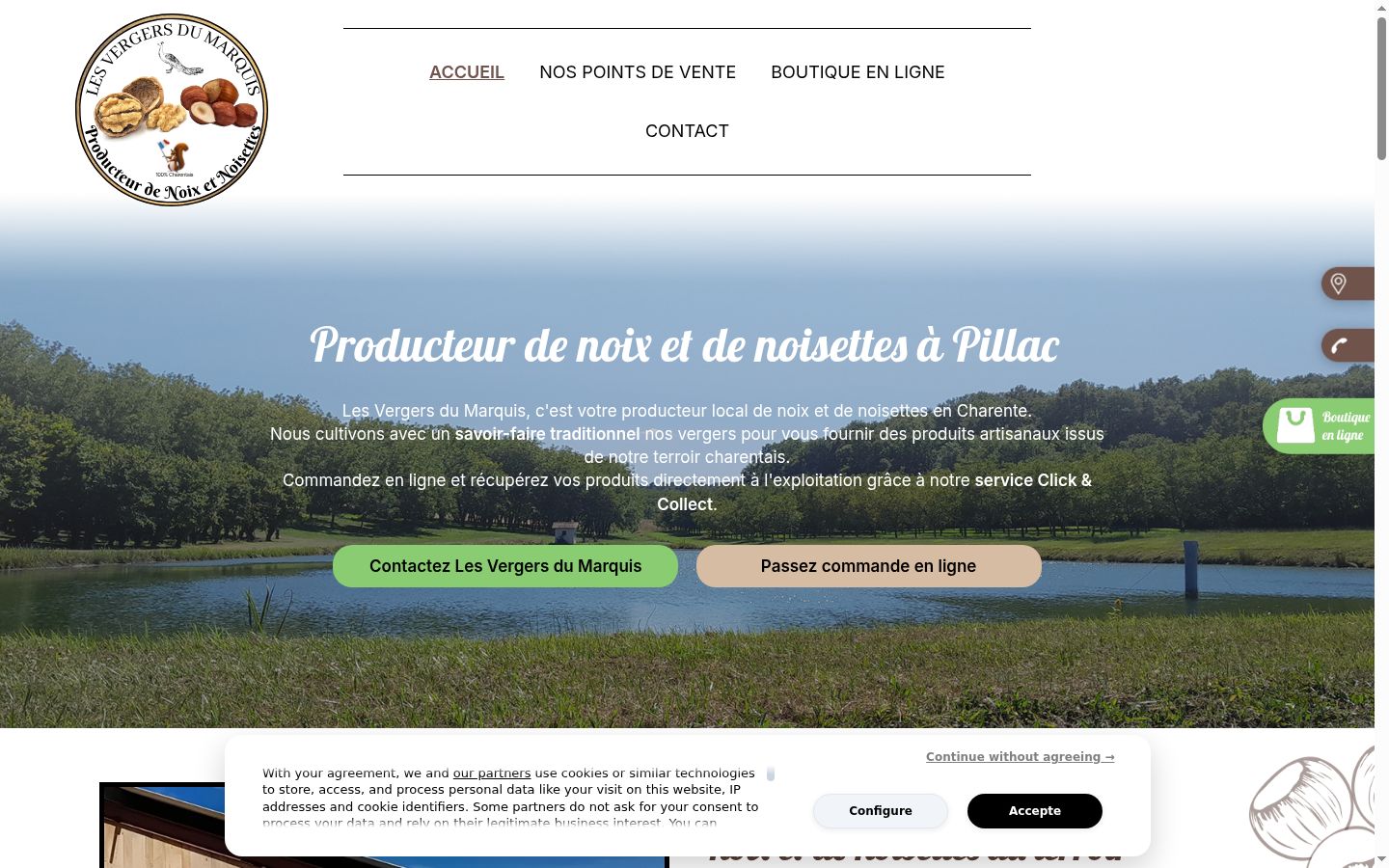 Screenshot of the consent banner shown before any interaction
