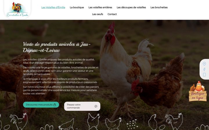 Screenshot of lesvolaillesdemilie.fr