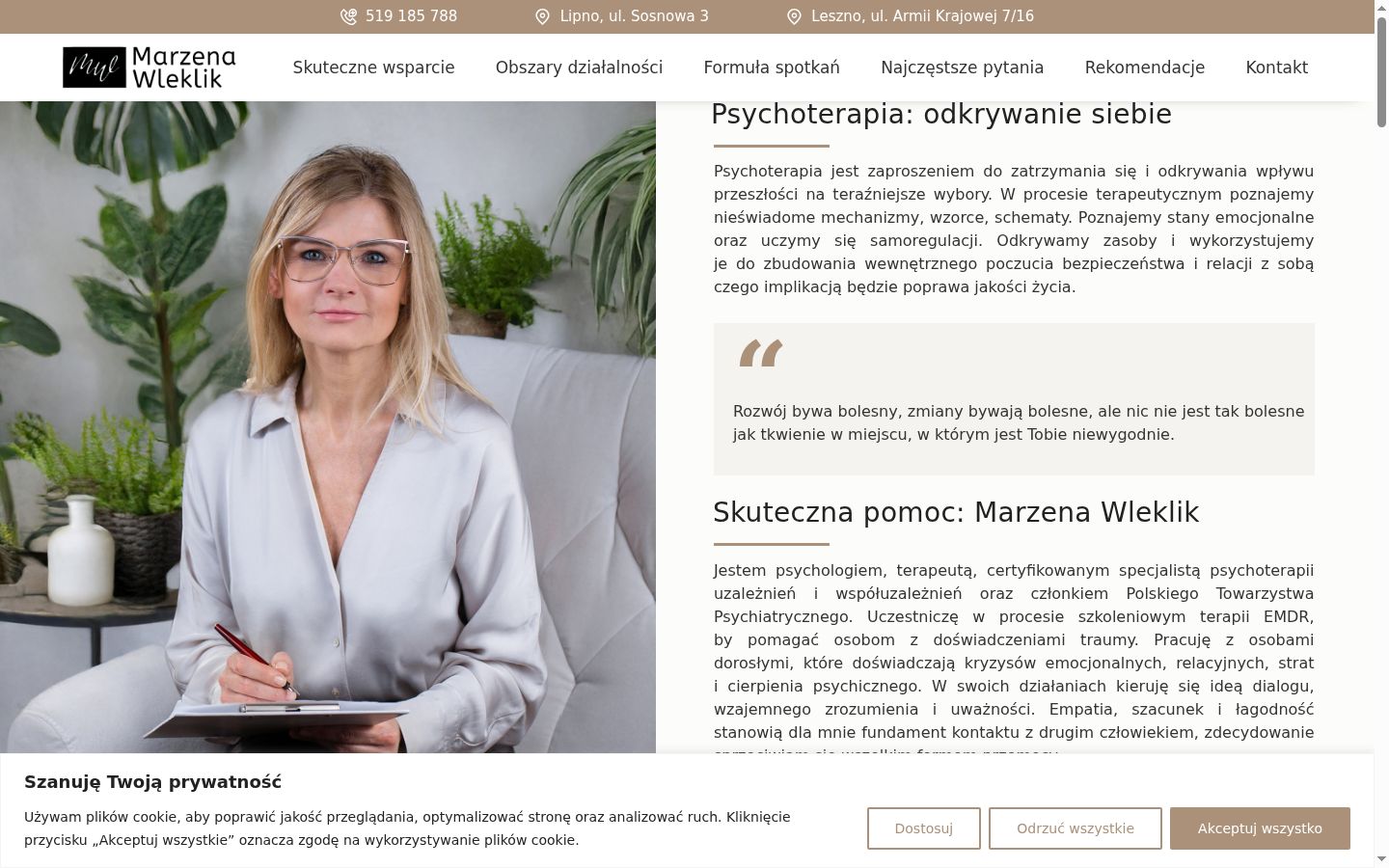 Screenshot del banner di consenso mostrato prima di qualsiasi interazione