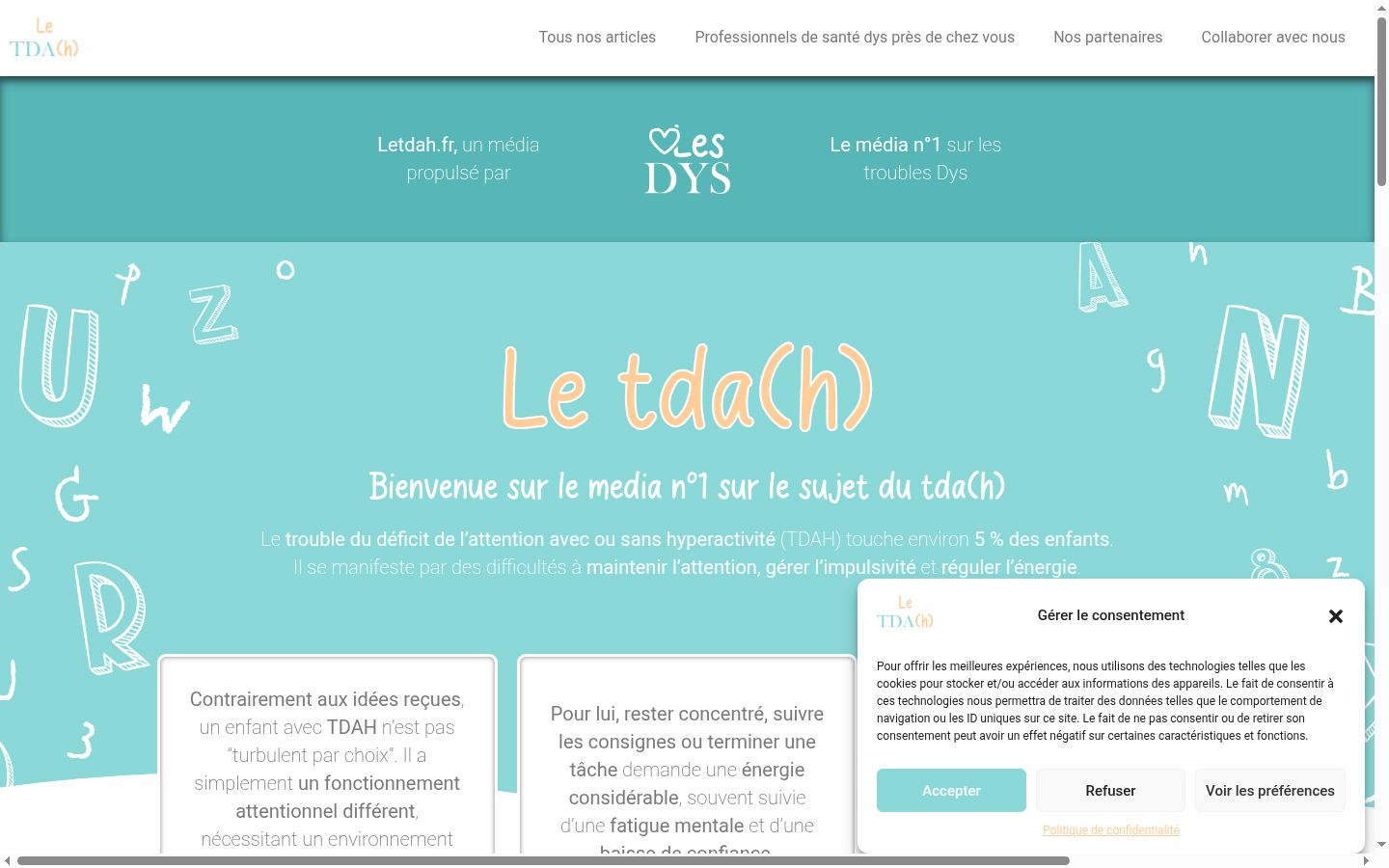 Screenshot del banner di consenso mostrato prima di qualsiasi interazione
