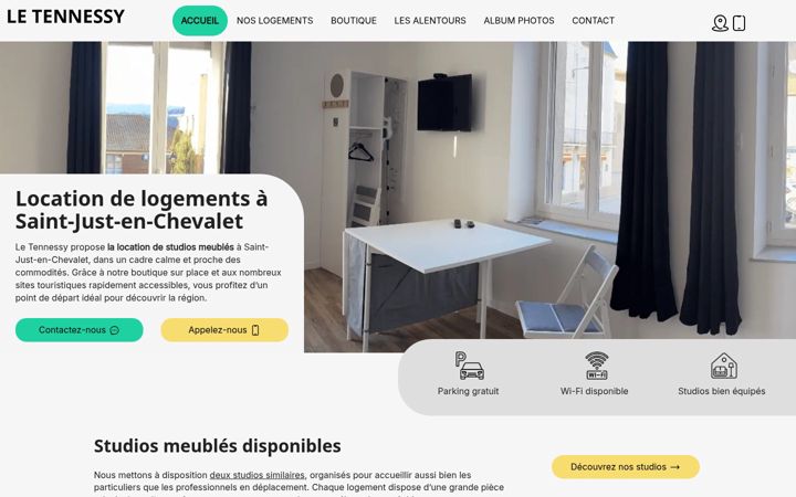 Screenshot of letennessyhebergement.fr
