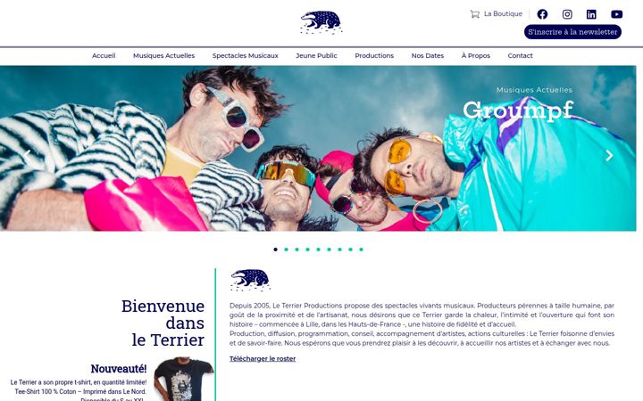 Screenshot of leterrierproductions.com