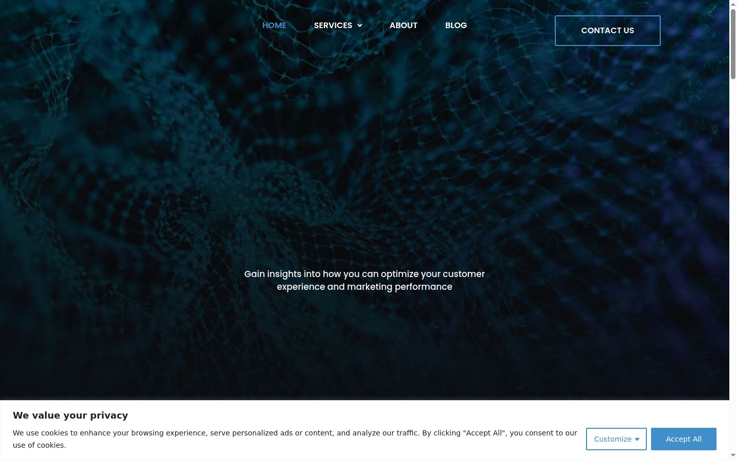 Screenshot del banner di consenso mostrato prima di qualsiasi interazione