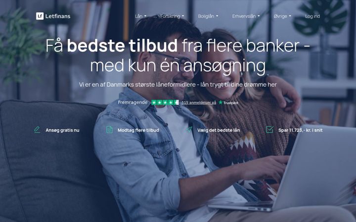 Screenshot of letfinans.dk
