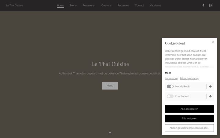 Screenshot of lethaicuisine.nl