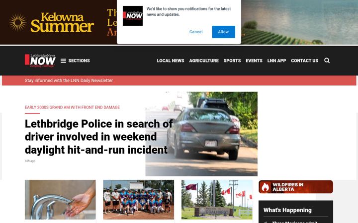 Screenshot of lethbridgenewsnow.com