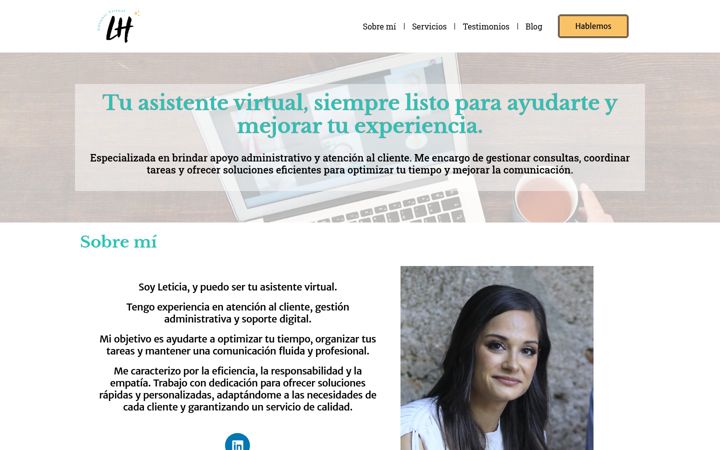 Screenshot of leticiahernandezasistentevirtual.com