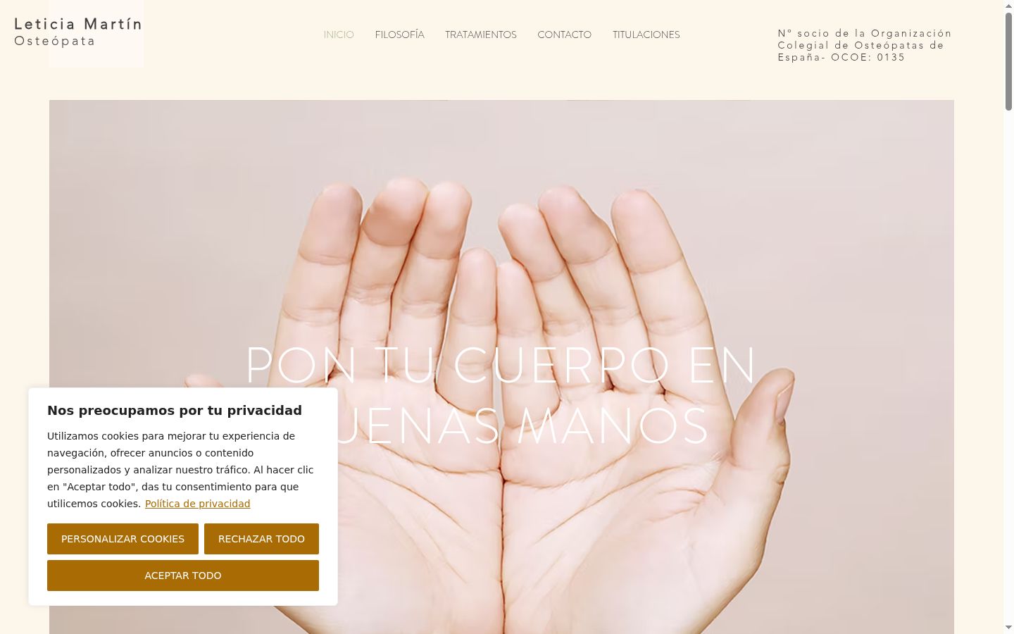 Screenshot del banner di consenso mostrato prima di qualsiasi interazione