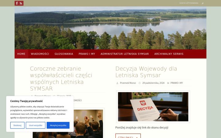 Screenshot of letniskosymsar.pl