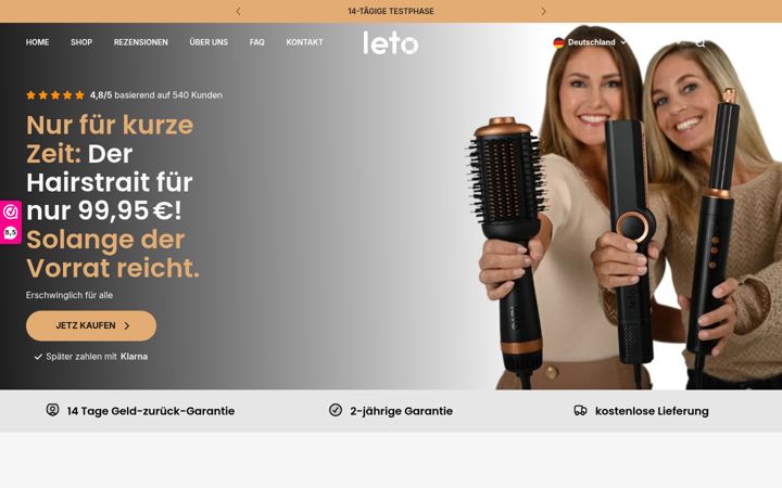 Screenshot of letostyling.de