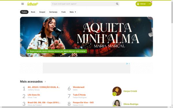 Screenshot of letras.mus.br