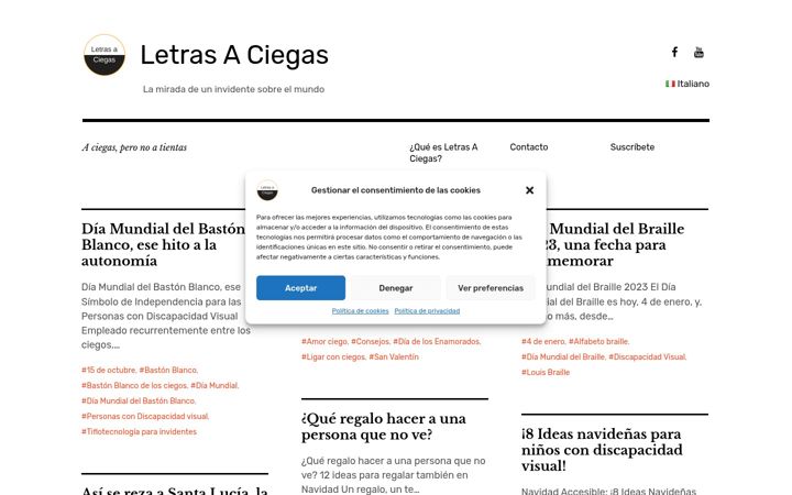 Screenshot of letrasaciegas.com