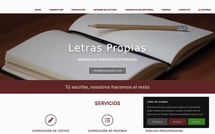 Screenshot of letraspropias.com