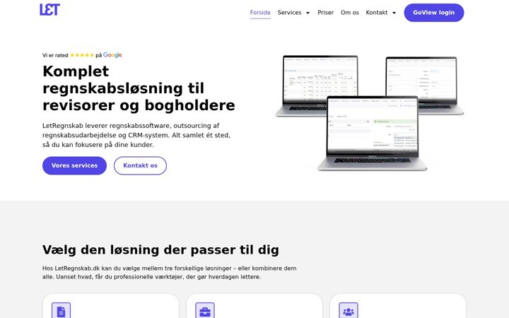 Screenshot of letregnskab.dk