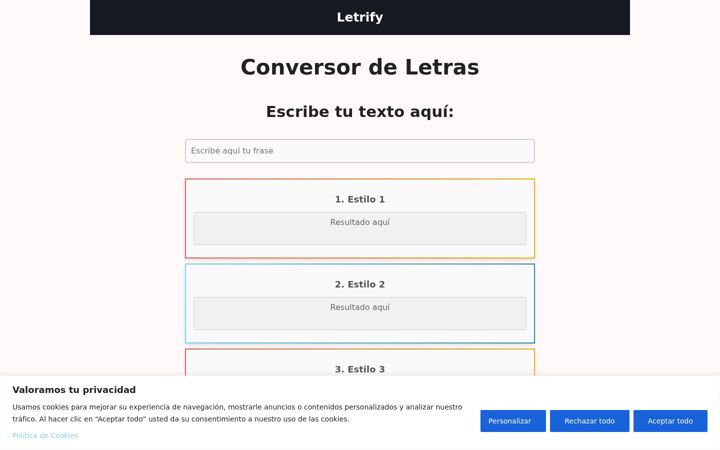 Screenshot of letrify.com