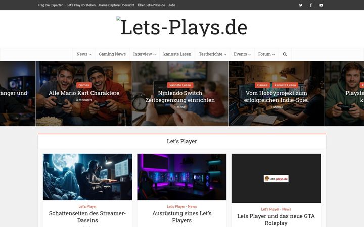 Screenshot of lets-plays.de