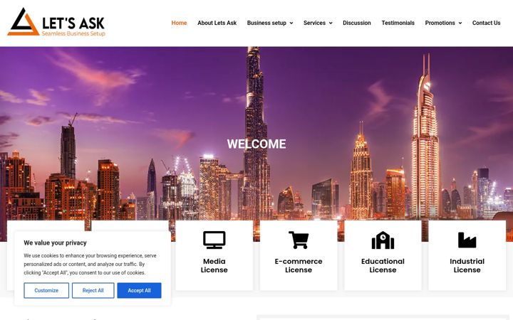 Screenshot of letsaskuae.com