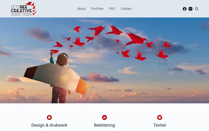 Screenshot of letsbeecreative.com