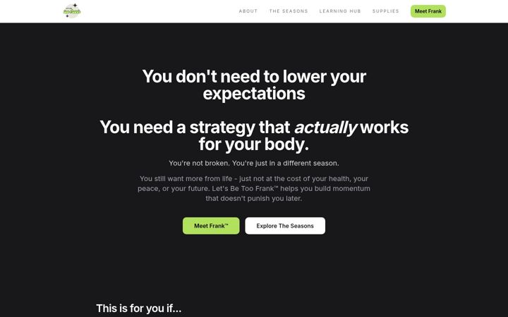 Screenshot of letsbetoofrank.co.uk