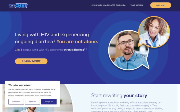 Screenshot of letschataboutdiarrhea.com