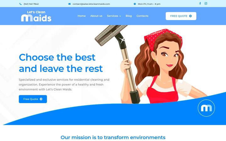 Screenshot of letscleanmaids.net
