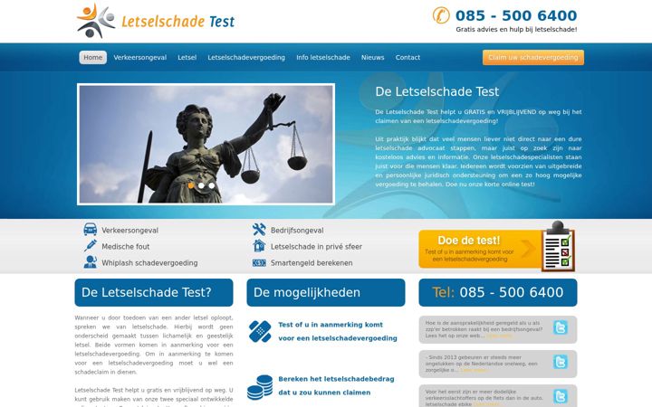 Screenshot of letselschade-test.nl