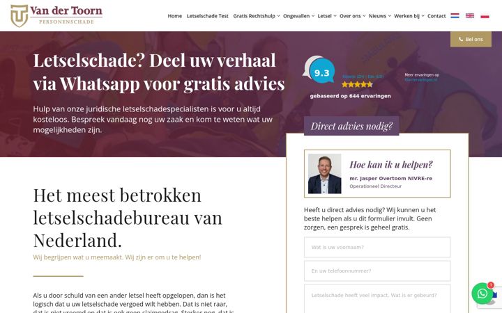 Screenshot of letselschadebureau.nl