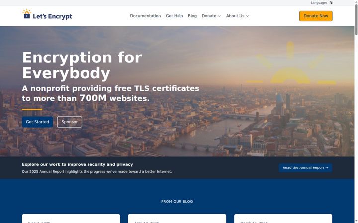 Screenshot ta' letsencrypt.org