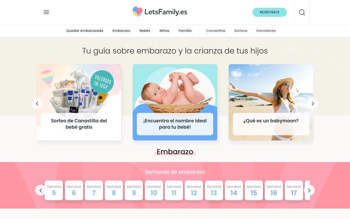Skjermbilde av letsfamily.es