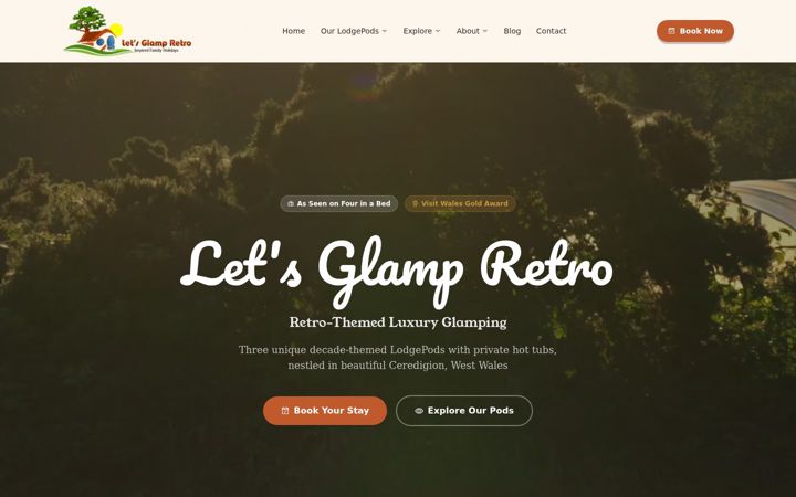 Screenshot of letsglampretro.com