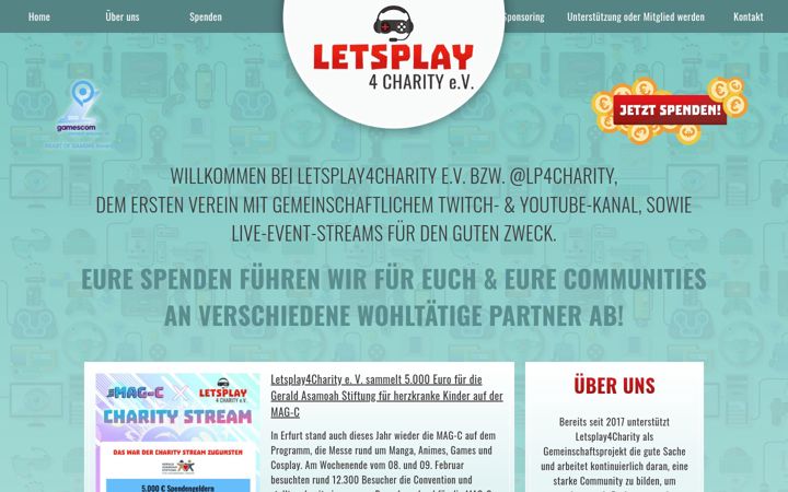 Screenshot of letsplay4charity.com