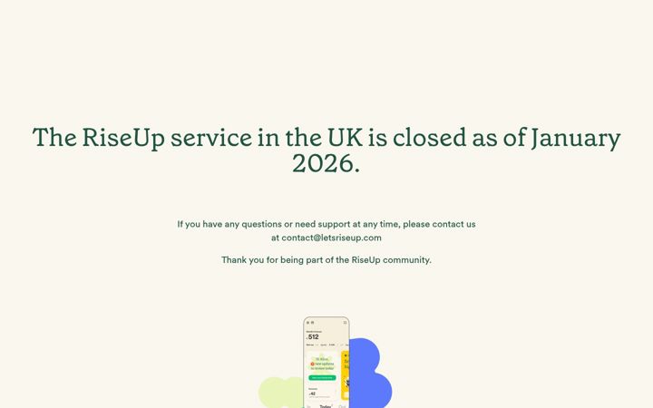 Screenshot of letsriseup.com