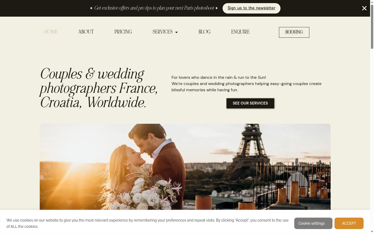 Screenshot of the consent banner shown before any interaction