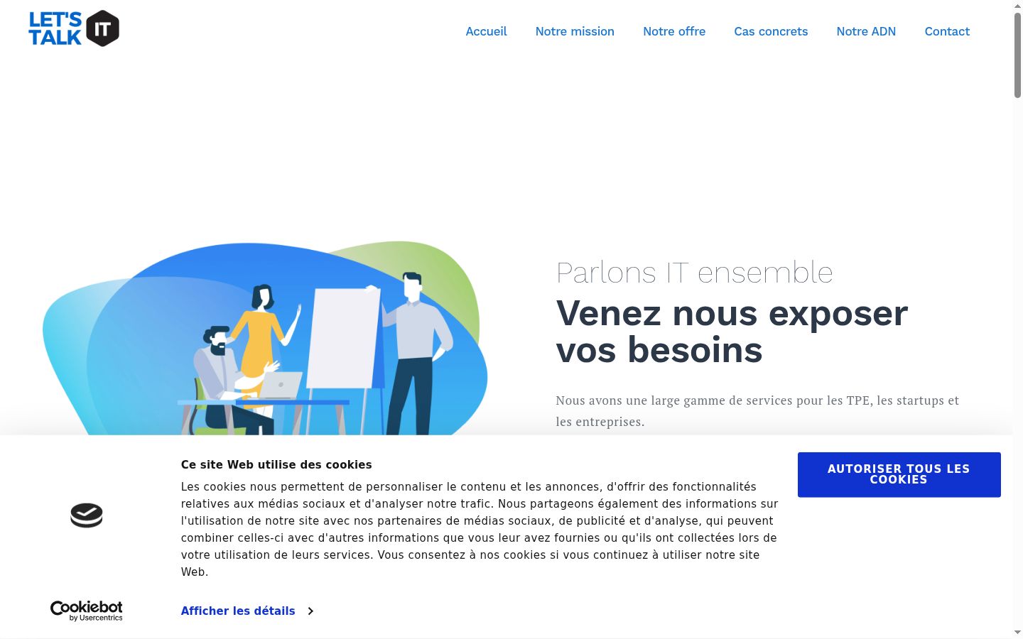 Screenshot of the consent banner shown before any interaction