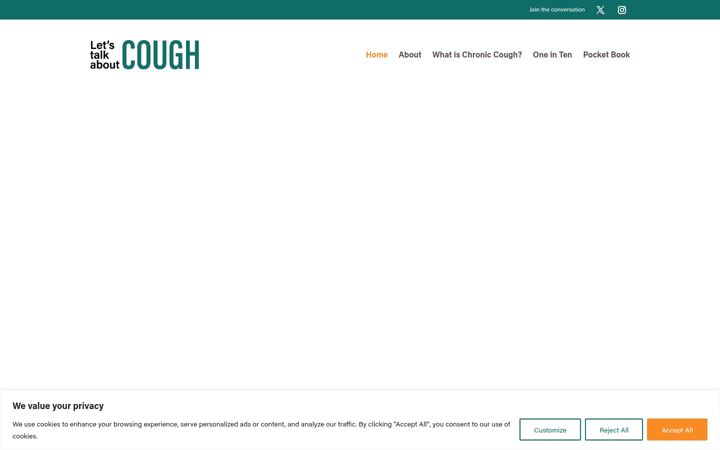 Screenshot of letstalkaboutcough.net