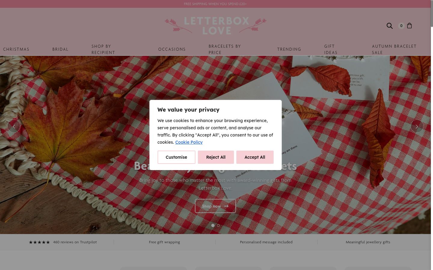 Screenshot del banner di consenso mostrato prima di qualsiasi interazione