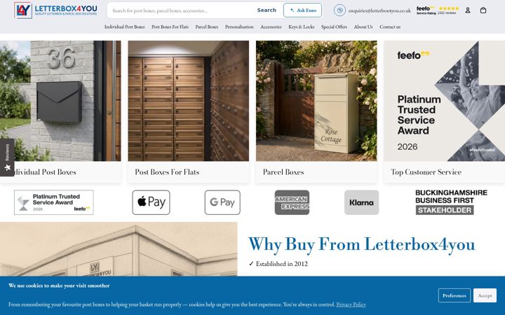 Screenshot of letterbox4you.co.uk