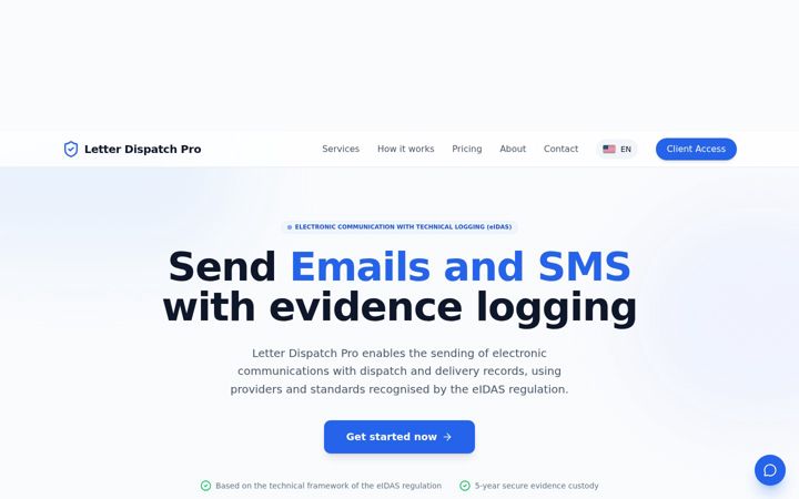 Screenshot of letterdispatchpro.com