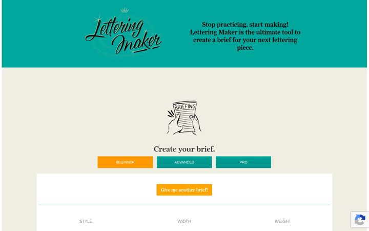 Screenshot of letteringmaker.com