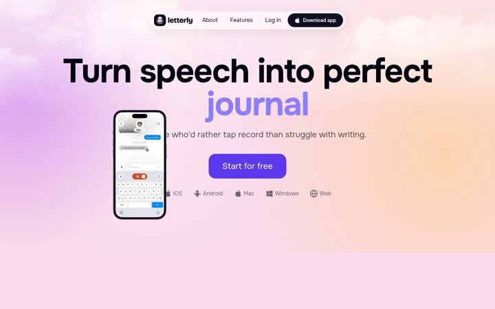Screenshot of letterly.app