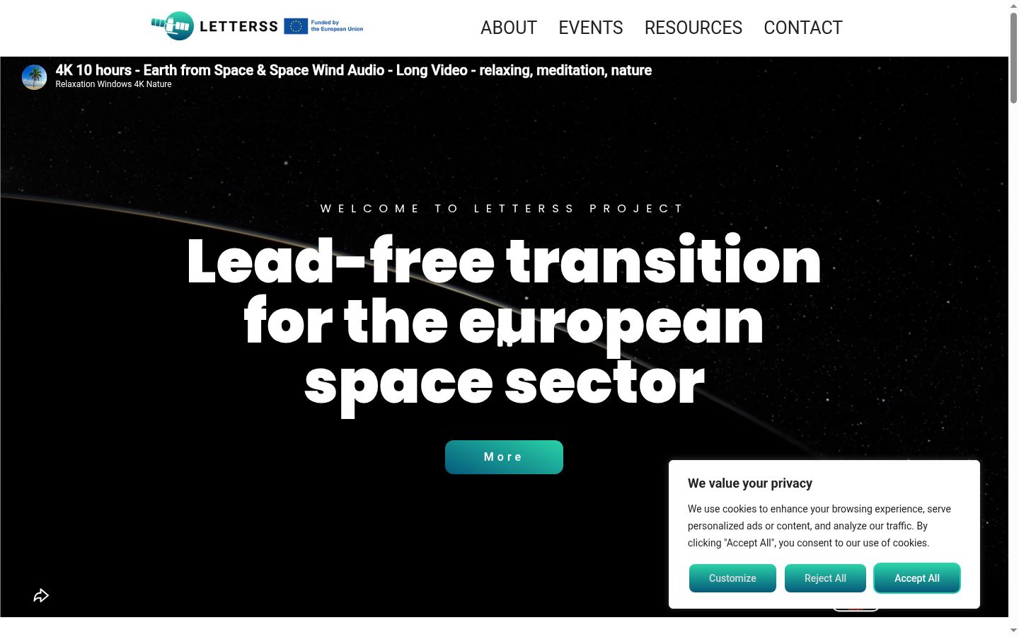 Screenshot of the consent banner shown before any interaction