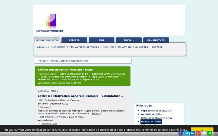Screenshot of lettre-motivation.fr