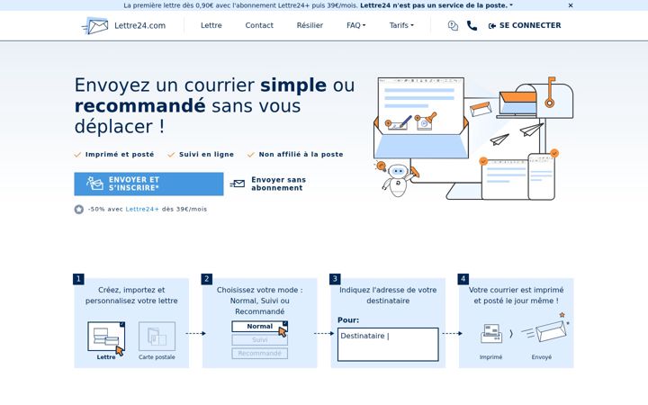 Screenshot of lettre24.com