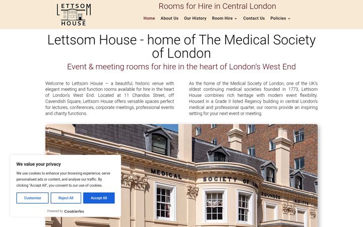 Screenshot of lettsomhouse.org