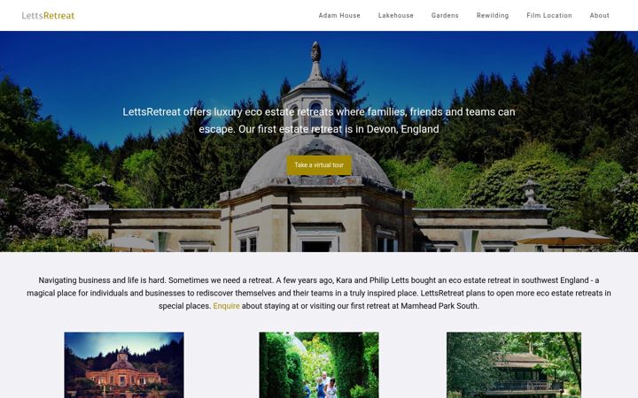 Screenshot of lettsretreat.com