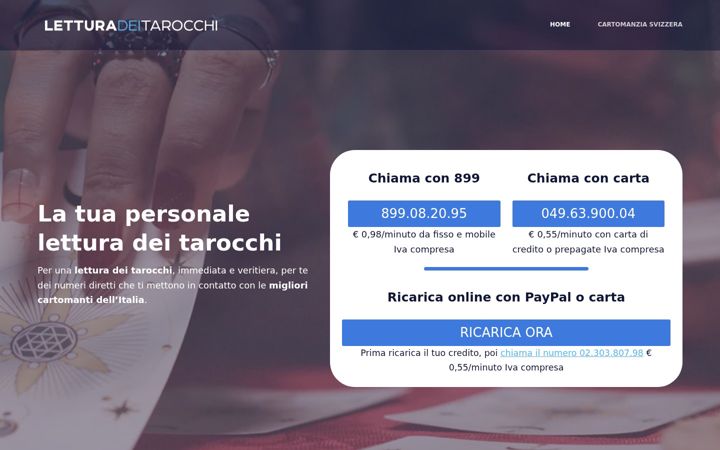 Screenshot of letturadeitarocchi.net