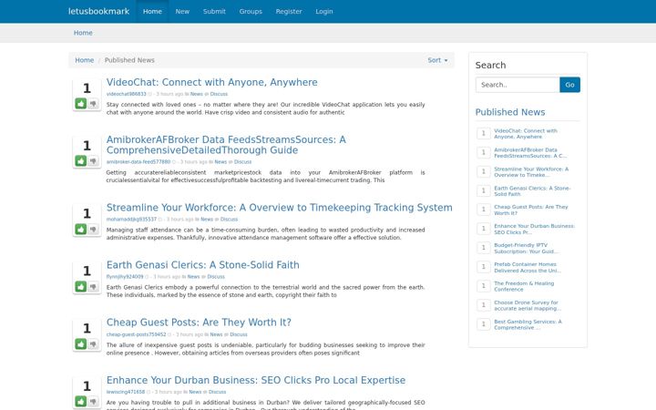 Screenshot of letusbookmark.com