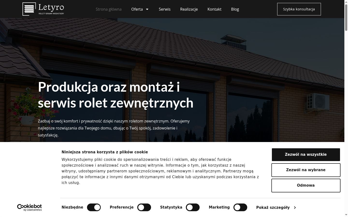 Screenshot del banner di consenso mostrato prima di qualsiasi interazione